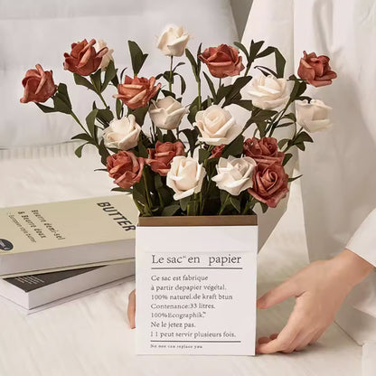 韓国風　北欧風　rose art flower | クラフトペーパーバッグ付き