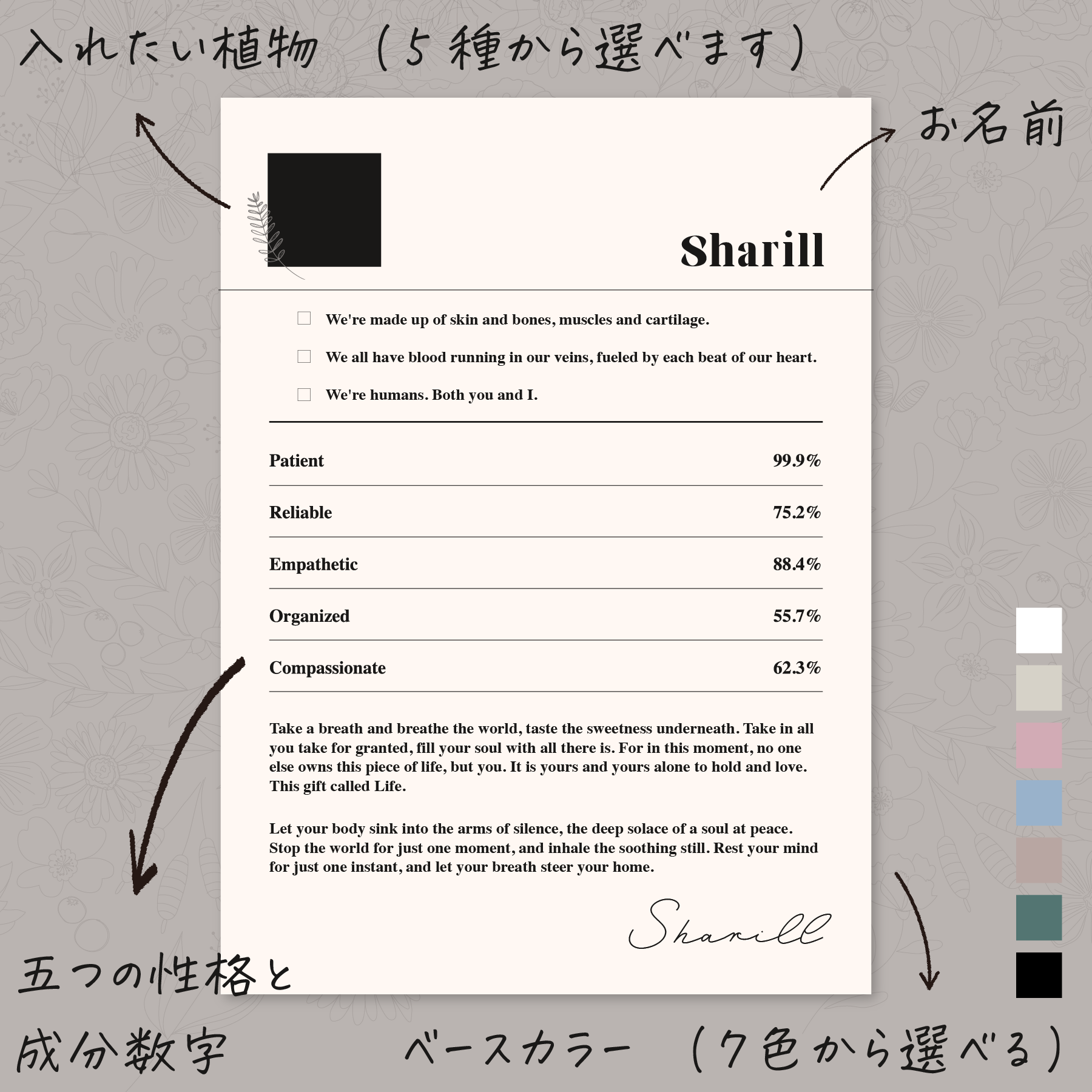 customized | iPhone_わたしの成分表（ミラーケース） - Sharill